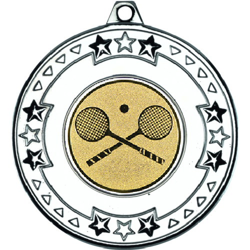 Squash Tri Star Medal | Silver | 50mm