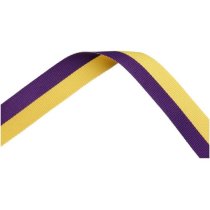 Purple and Yellow Medal Ribbon with metal clip | 22mm x 800mm