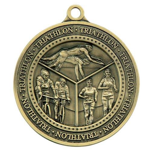 Olympia Triathlon Medal Antique | Gold | 60mm