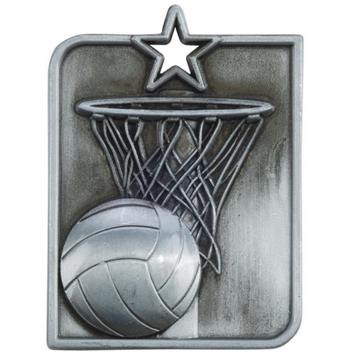 Centurion Star Netball Medal | Silver | 53 x 40mm