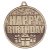 Cascade Happy Birthday Iron Medal | Antique Gold | 50mm - MM19036G