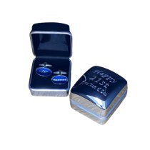 Father of the Bride Cuff Links in Personalised Silver Box