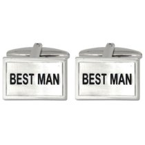 Best Man Cuff Links in Personalised Silver Box