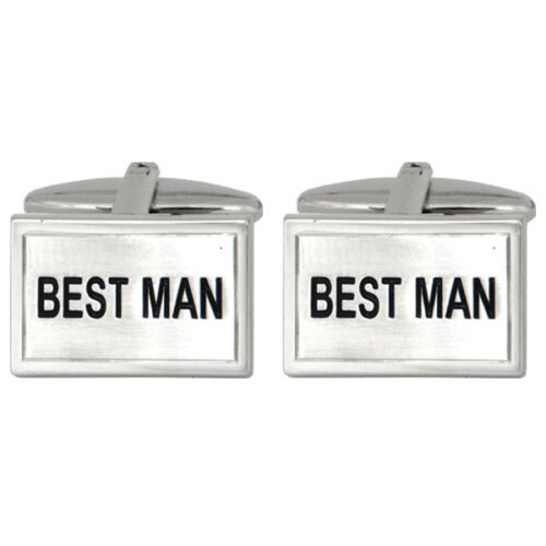 Best Man Cuff Links in Personalised Silver Box