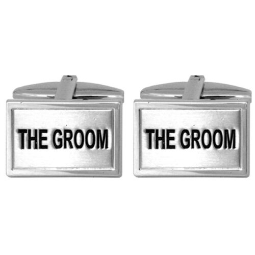 The Groom Cuff Links in Personalised Silver Box