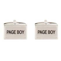 Page Boy Cuff Links in Personalised Silver Box