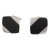 Black Onyx & Silver Cuff Links in Personalised Silver Box - D901057