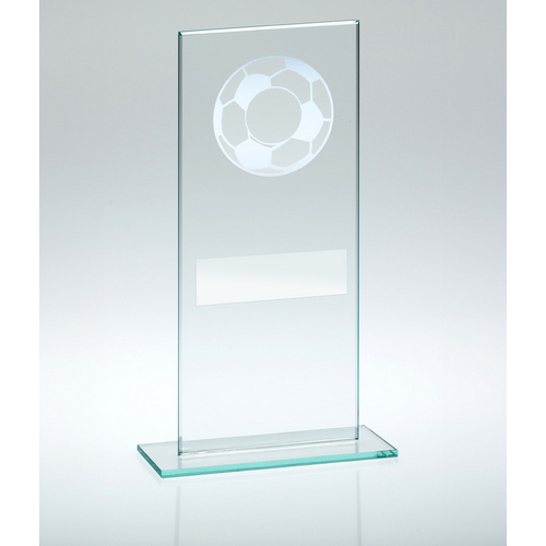 Jade Glass With Silver Football Trophy | 184mm