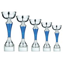 Silver/Blue Snakeskin Trophy Cup - | 241mm