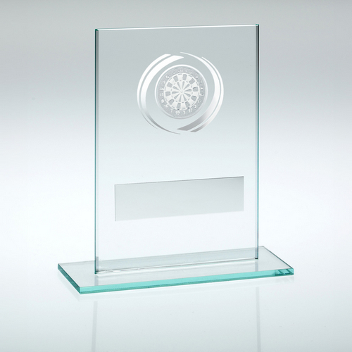 Jade/Silver Glass Darts Trophy | 114mm