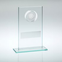 Jade/Silver Glass Darts Trophy | 140mm