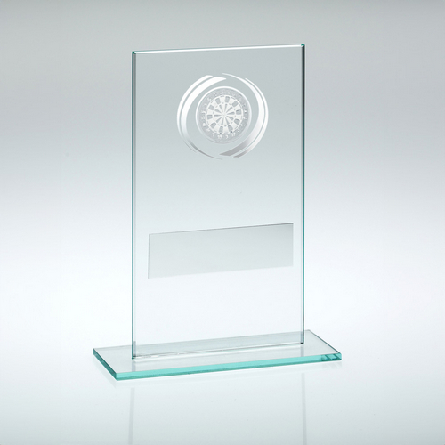 Jade/Silver Glass Darts Trophy | 140mm