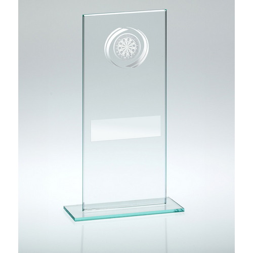 Jade/Silver Glass Darts Trophy | 184mm