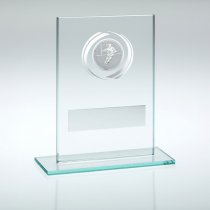 Jade/Silver Glass Rugby Trophy | 114mm