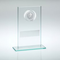 Jade/Silver Glass Rugby Trophy | 140mm