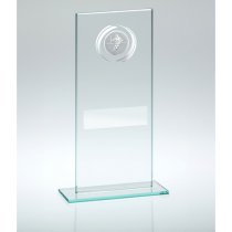 Jade/Silver Glass Rugby Trophy | 184mm