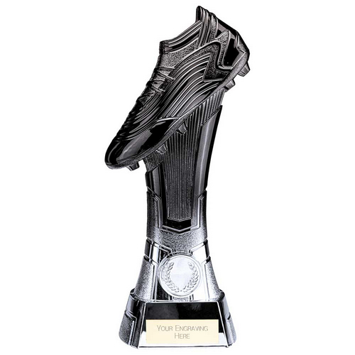 Rapid Strike Football Trophy | Heavyweight | Carbon Black & Ice Platinum | 250mm | G24