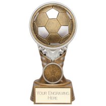 Ikon Tower Football Trophy | Antique Silver & Gold | 150mm | G24