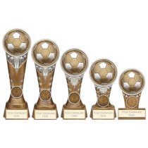 Ikon Tower Football Trophy | Antique Silver & Gold | 175mm | G24