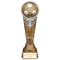 Ikon Tower Football Trophy | Antique Silver & Gold | 225mm | G24