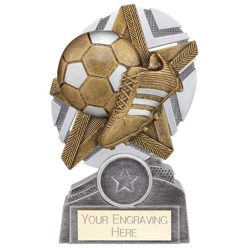 The Stars Football Plaque Trophy | Silver & Gold | 130mm | G9