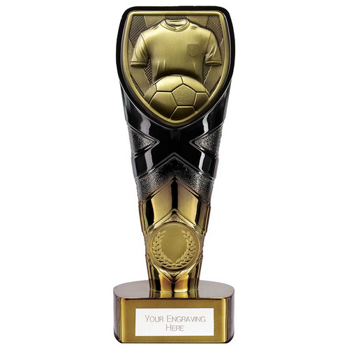 Fusion Cobra Football Shirt Trophy | Black & Gold | 175mm | G7