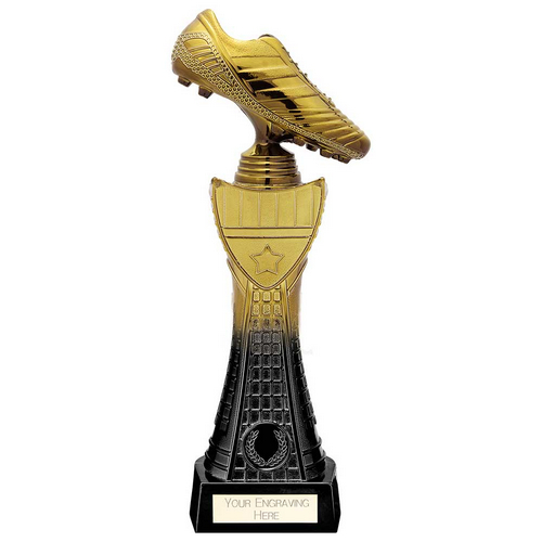 Fusion Viper Tower Football Boot Trophy | Black & Gold | 320mm | G25