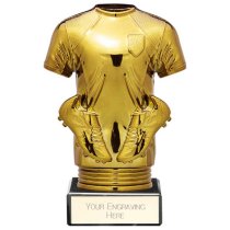 Fusion Viper Legend Football Shirt Trophy | Black & Gold | 130mm | S7