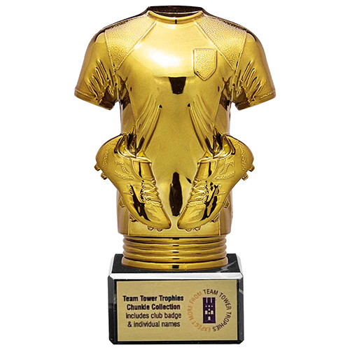 Fusion Viper Legend Football Shirt Trophy | Black & Gold | 140mm | S7