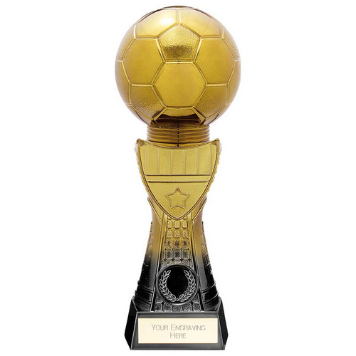 Fusion Viper Tower Football Trophy | Black & Gold | 240mm | G7