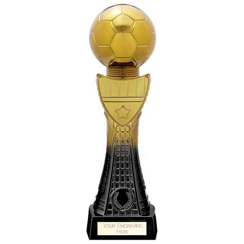 Fusion Viper Tower Football Trophy | Black & Gold | 305mm | G25