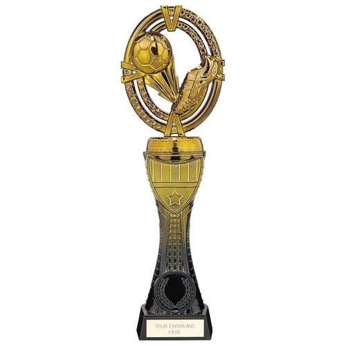 Maverick Heavyweight Football Boot Trophy | Black & Gold | 230mm | G5