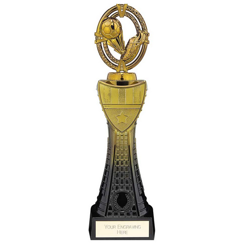 Maverick Heavyweight Football Boot Trophy | Black & Gold | 315mm | G25