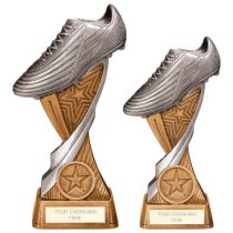 Screamer Football Boot Trophy | Antique Gold & Silver | 150mm |