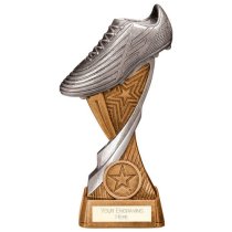 Screamer Football Boot Trophy | Antique Gold & Silver | 175mm | G7