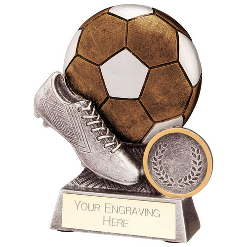 Exodus Football Boot & Ball Trophy | Antique Gold & Silver | 80mm | G7