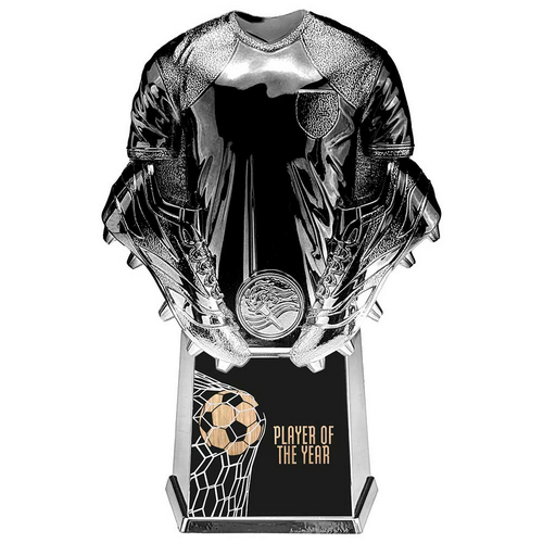 Invincible Shirt Player of Year Football Trophy | Black | 220mm | G25