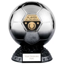 Elite Heavyweight Player Of Match Football Trophy | Platinum to Black | 200mm | G25