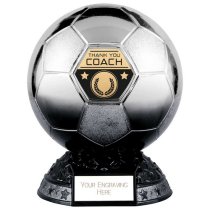 Elite Heavyweight Thank You Coach Football Trophy | Platinum to Black | 200mm | G25