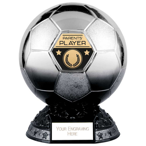 Elite Heavyweight Parents Player Football Trophy | Platinum to Black | 185mm | G24