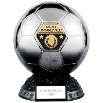 Elite Heavyweight Most Improved Football Trophy | Platinum to Black | 200mm | G25