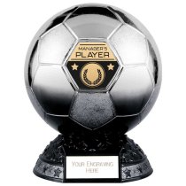 Elite Heavyweight Managers Player Football Trophy | Platinum to Black | 185mm | G24