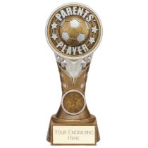 Ikon Tower Parents Player Football Trophy | Antique Silver & Gold | 175mm | G24