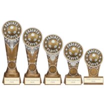 Ikon Tower Parents Player Football Trophy | Antique Silver & Gold | 175mm | G24