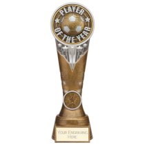 Ikon Tower Player of the Year Football Trophy | Antique Silver & Gold | 225mm | G24