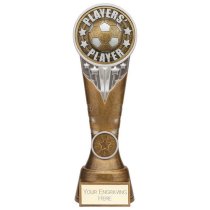 Ikon Tower Players Player Football Trophy | Antique Silver & Gold | 225mm | G24