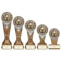 Ikon Tower Top Goal Scorer Football Trophy | Antique Silver & Gold | 175mm | G24
