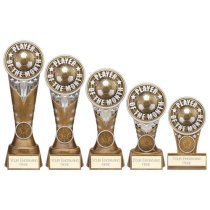 Ikon Tower Player of the Month Football Trophy | Antique Silver & Gold | 150mm | G24