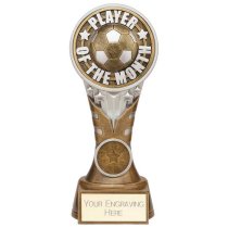 Ikon Tower Player of the Month Football Trophy | Antique Silver & Gold | 175mm | G24