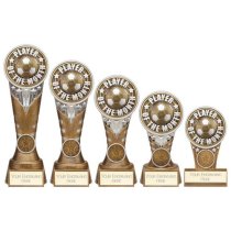 Ikon Tower Player of the Month Football Trophy | Antique Silver & Gold | 200mm | G24